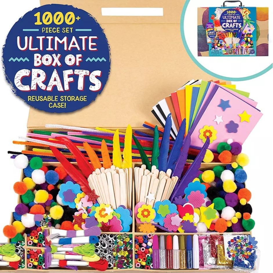 Custom DIY Ultimate Craft Box for Kids Rich Accessory Combinations-Art &amp; Craft Activities Set Including Creative Paste Toys