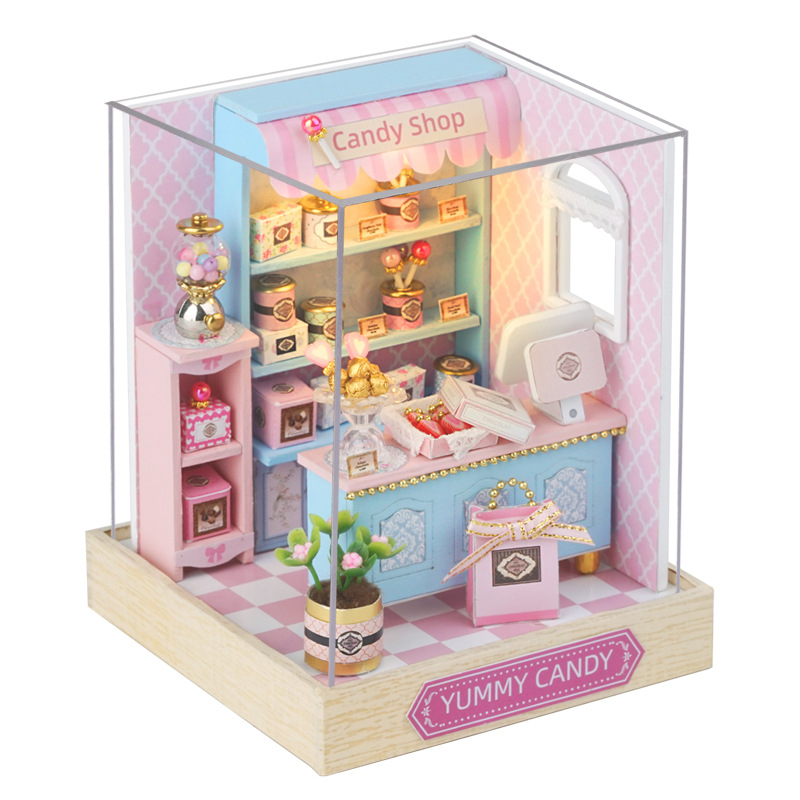 Charming Wooden Dollhouse DIY Kit-Snap Together Mini Cottage Creative Craft Activity Thoughtful Gift Idea for Women 51-100