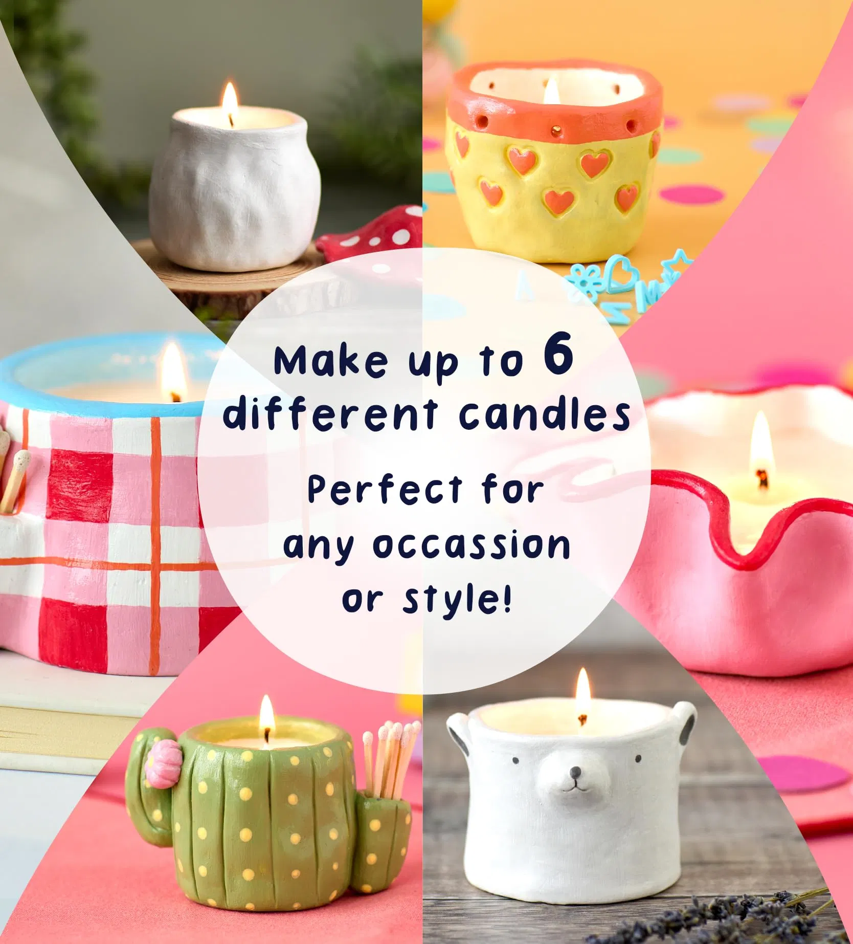 DIY Air-Dry Clay Candle Making Kit with Fragrance Oil