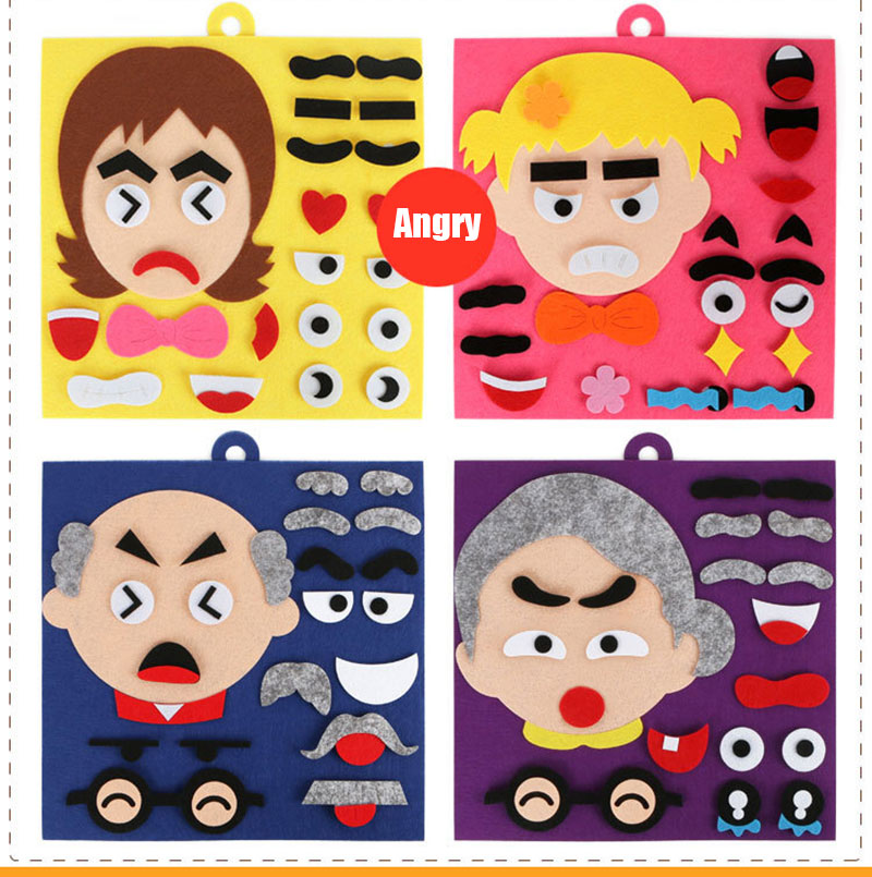 Customized Toddler Children Felt Busy Board DIY Activity Toy Emotional Expression 1-6 Years Old Puzzle Game Early Education