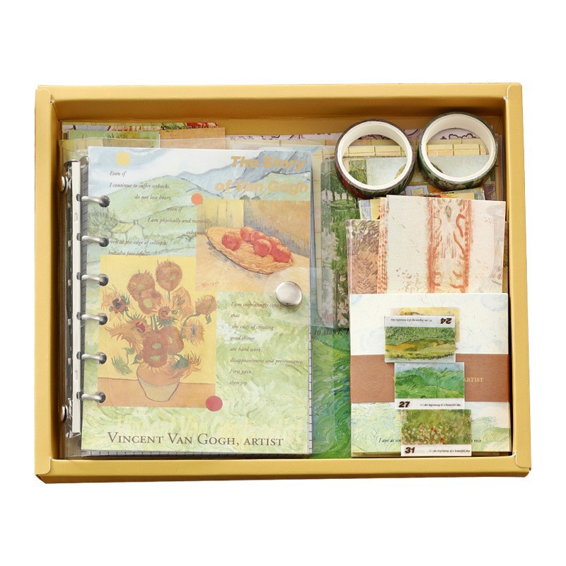 155PCS Simno Moonlight Paper Scrapbook Gift Set Vintage Material DIY Handbook Decorative Art Crafts Kit