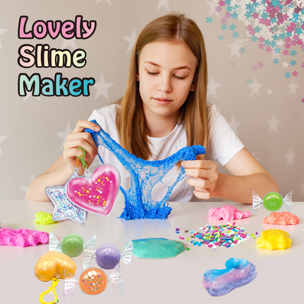 Fun Slime Kit for Girls: DIY Science Toy with Mixing Tools and Decorations