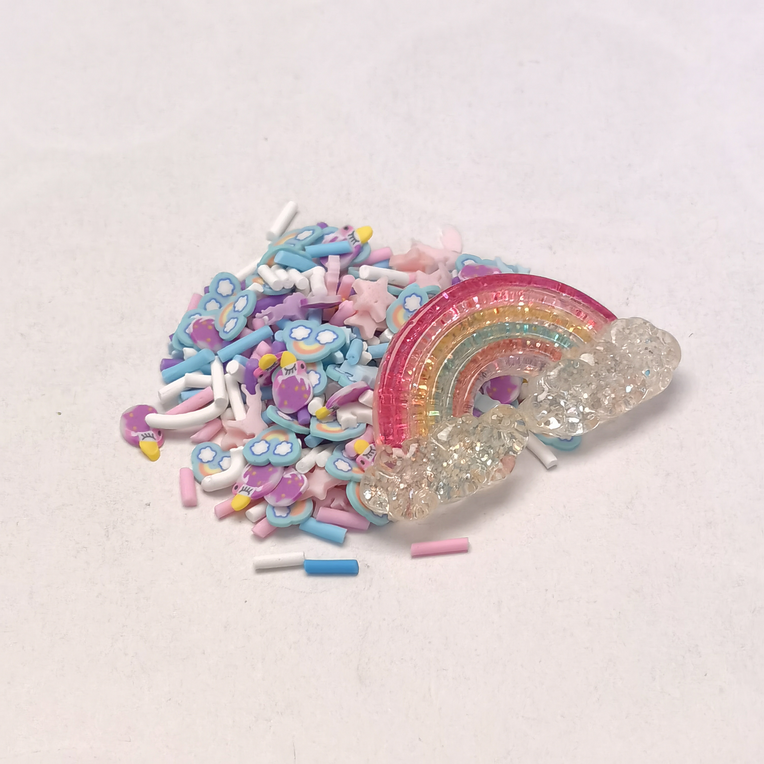 30g ODM Rainbow Colorful Beads Soft Clay Sequins Slime Making Kits DIY Kids Crafts Polymer Clay Pieces Kids Toys