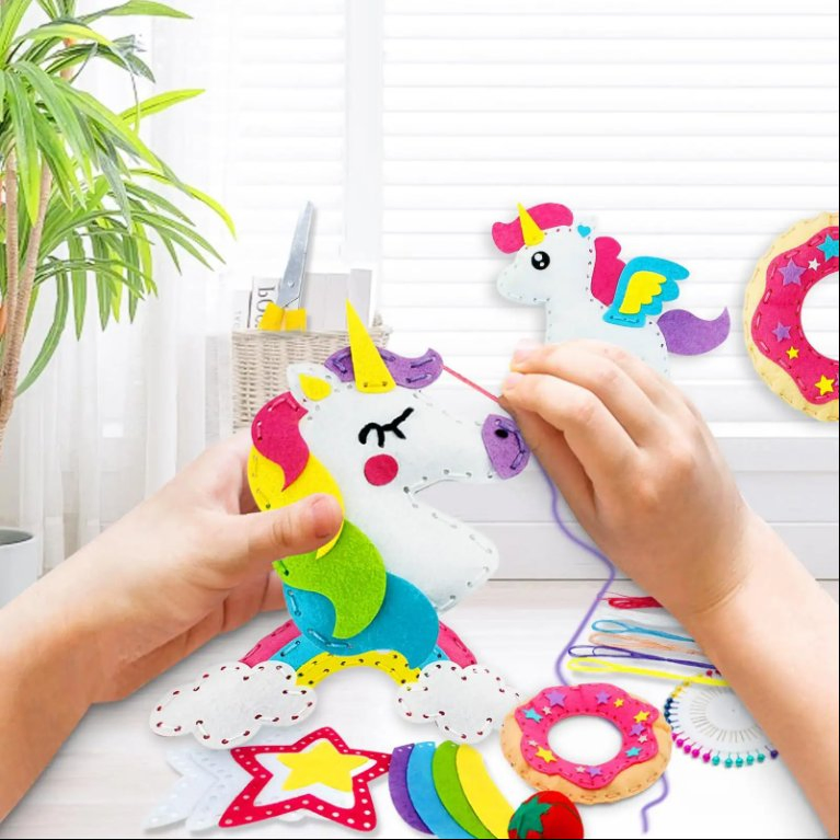 2025 New Style Cute Unicorn Sewing Kit Felt Sewing Toy Set for Kids Creative DIY Craft