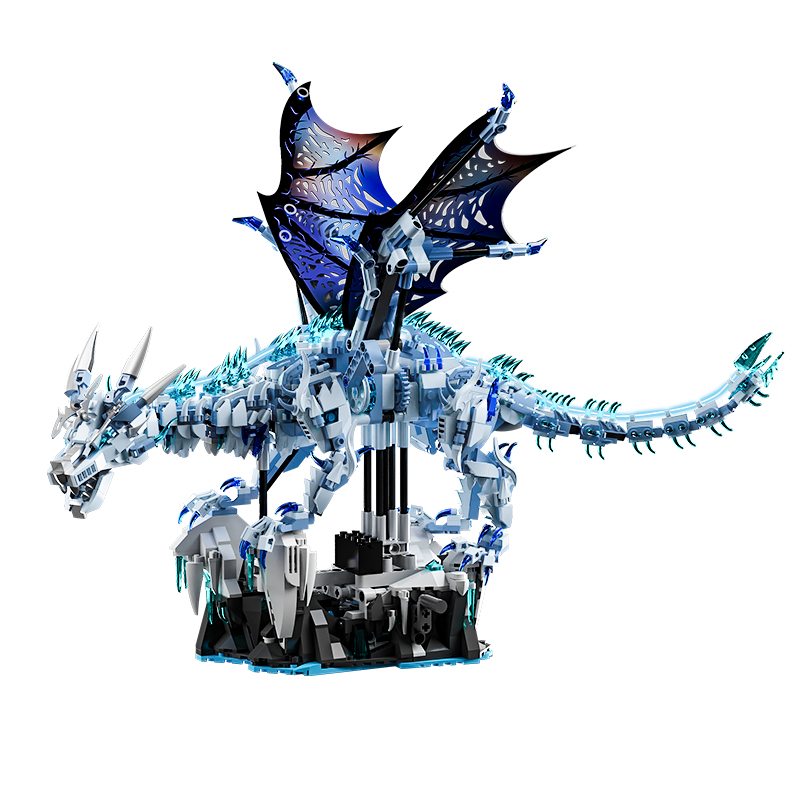 MJ13093 MOC Mechanical Ice Dragon Building Blocks Bricks Assembling Model DIY Toys for Children Birthday Gift Set