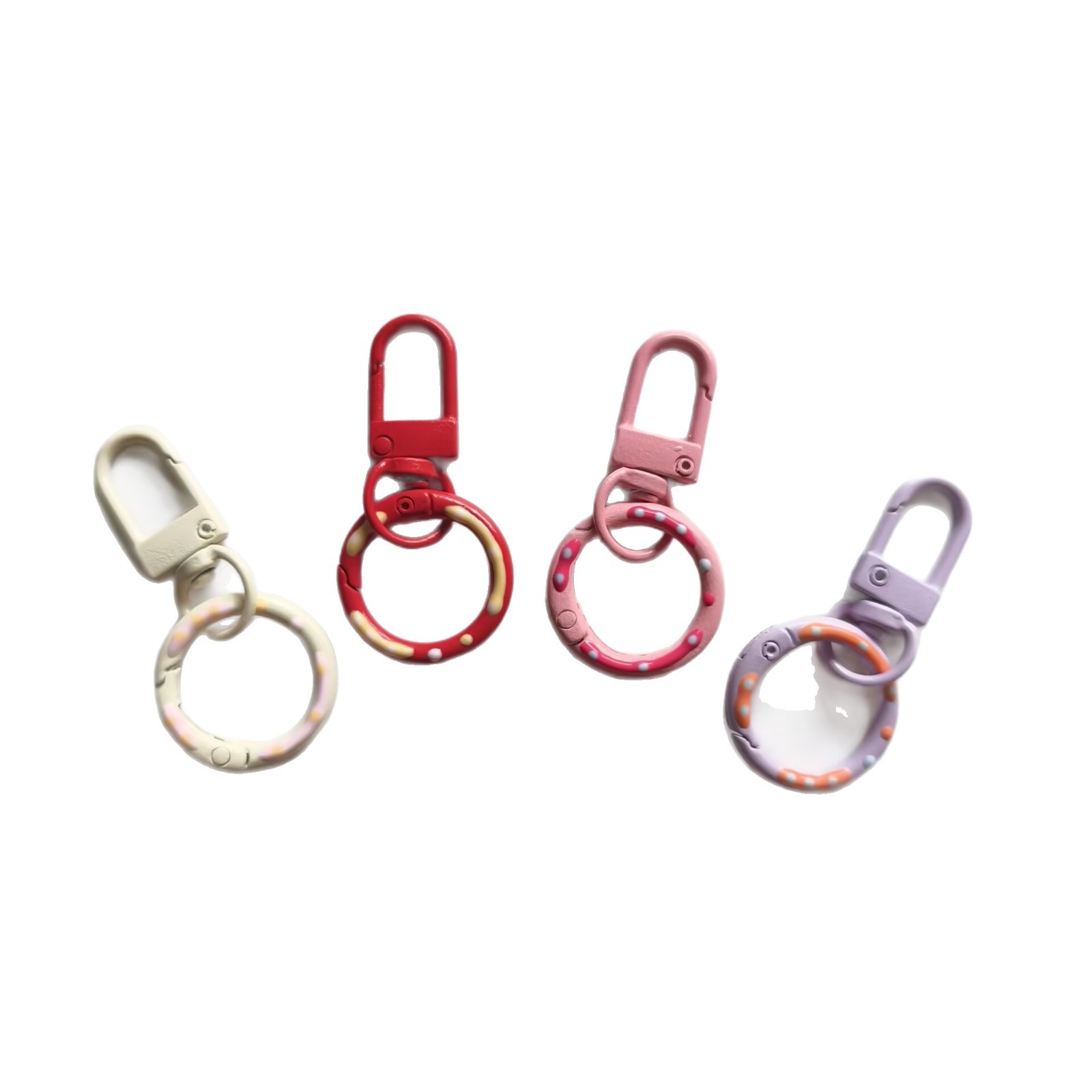 DIY Modern Jewelry Making Kit Matte Lacquer Gate Buckle Donut Spring Ring Iron Keychain Clasp Phone Chain Bag Charm Material QY