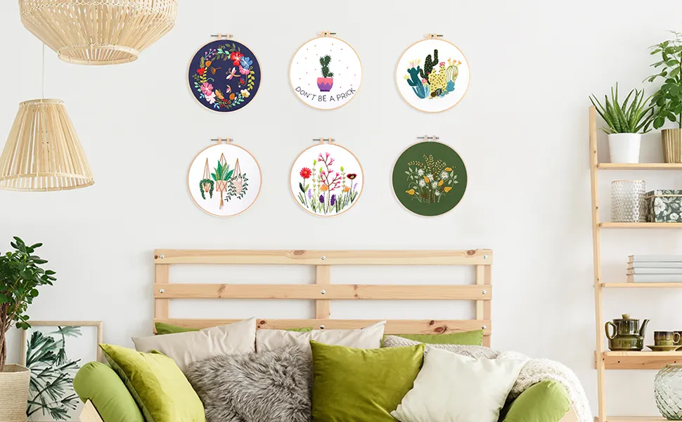 DIY Embroidery Kit Fox Beginners Sewing Embroidered Crafts Handmade Cross Stitch Kits Needlework Cartoon Animal Cross Stitch Kits with Hoop