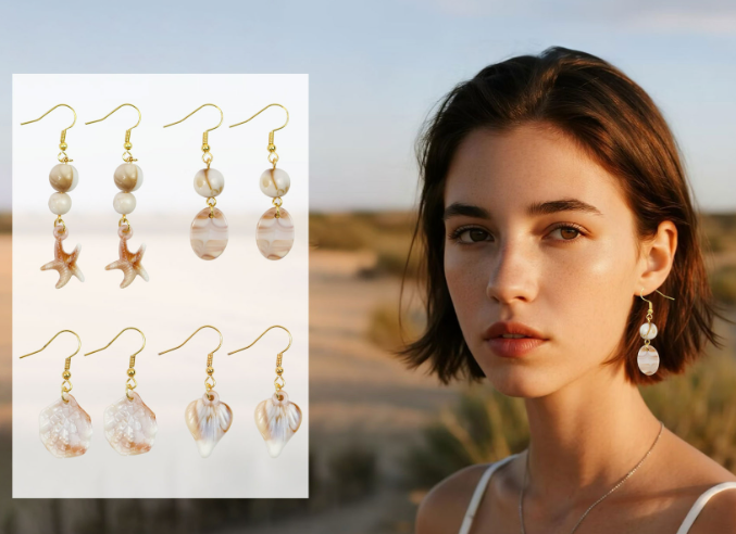 Natural Seashell Beads DIY Jewelry Making Kit, Ocean Shell Charms &amp; Beads Set for Bracelet Necklace Craft
