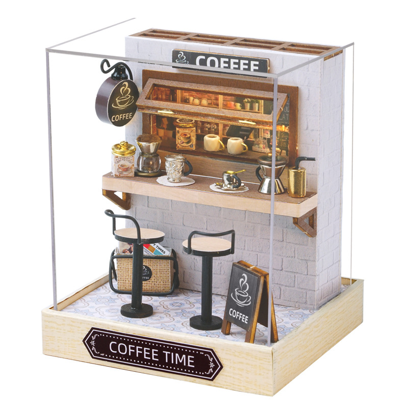 Charming Wooden Dollhouse DIY Kit-Snap Together Mini Cottage Creative Craft Activity Thoughtful Gift Idea for Women 51-100