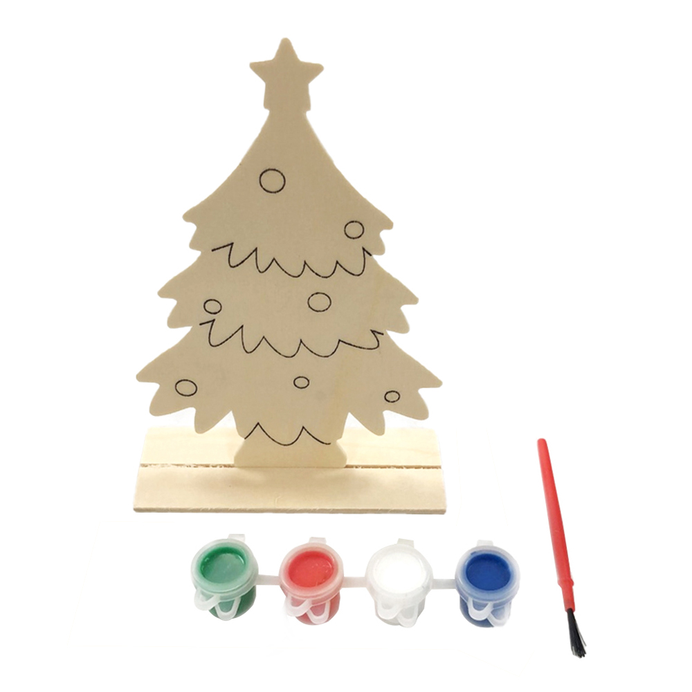 China Children DIY Wood Painting Craft Kit Kids Educational Toys Painting Kit DIY Wooden Christmas Paint Set