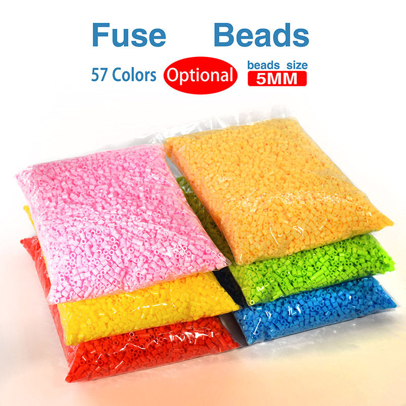 Wholesale 57 Color DIY Educational Hama Perler Beads Kit Kids Puzzle Game 5mm Eva Bulk Beads Plastic Material