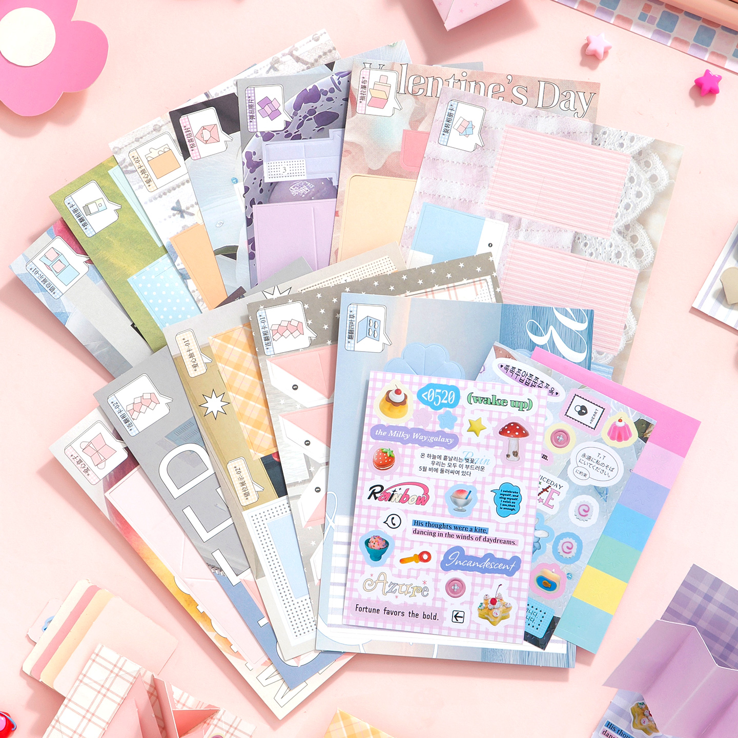 Simno M5 Mini Mechanism Craft Kit DIY Scrapbooking Material Pack, with Envelopes Stickers and Decorative Papers
