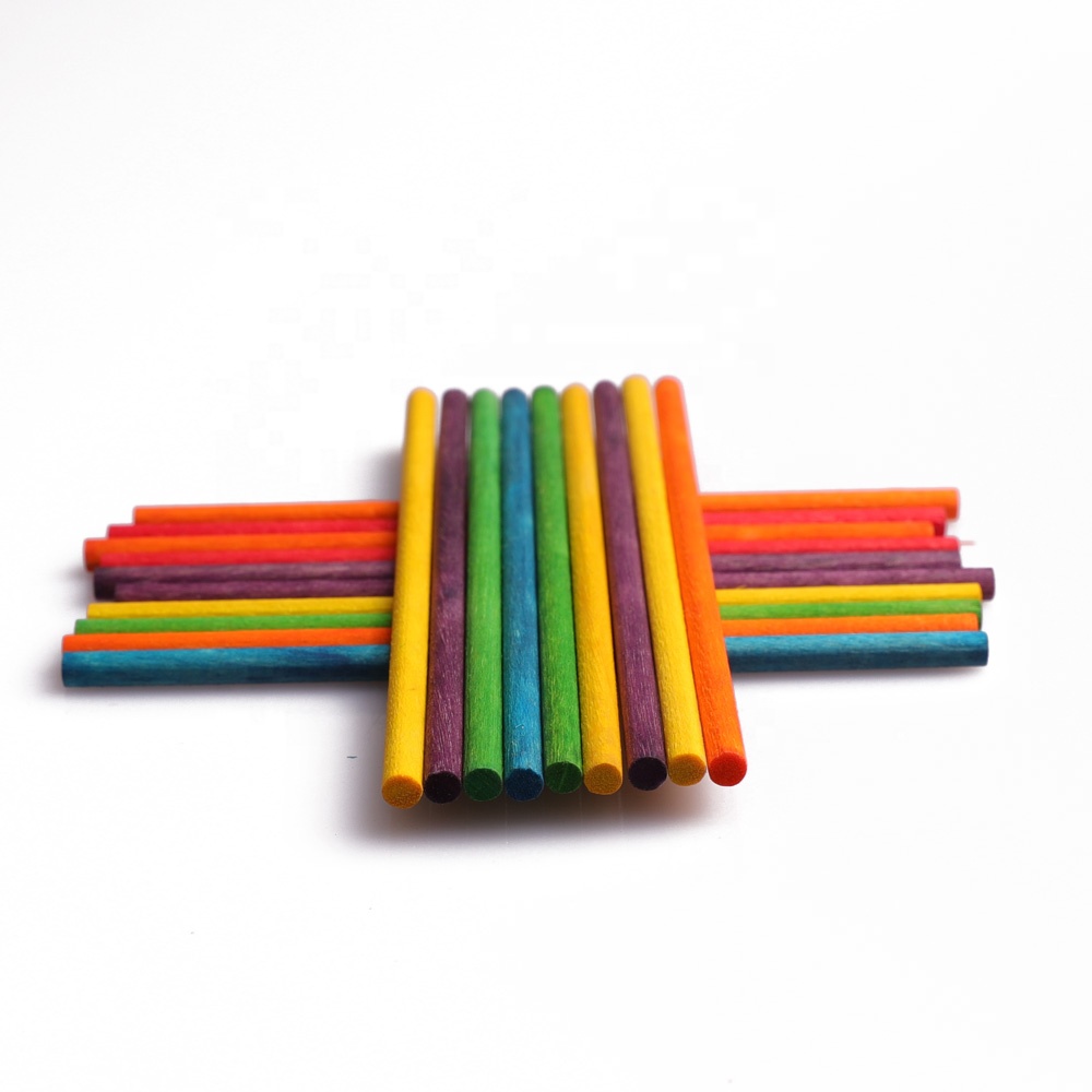Eco-Friendly Polished Colored Wooden Dowel Home Craft Supplies DIY Projects Educational Tools Early Learning Kit Safety