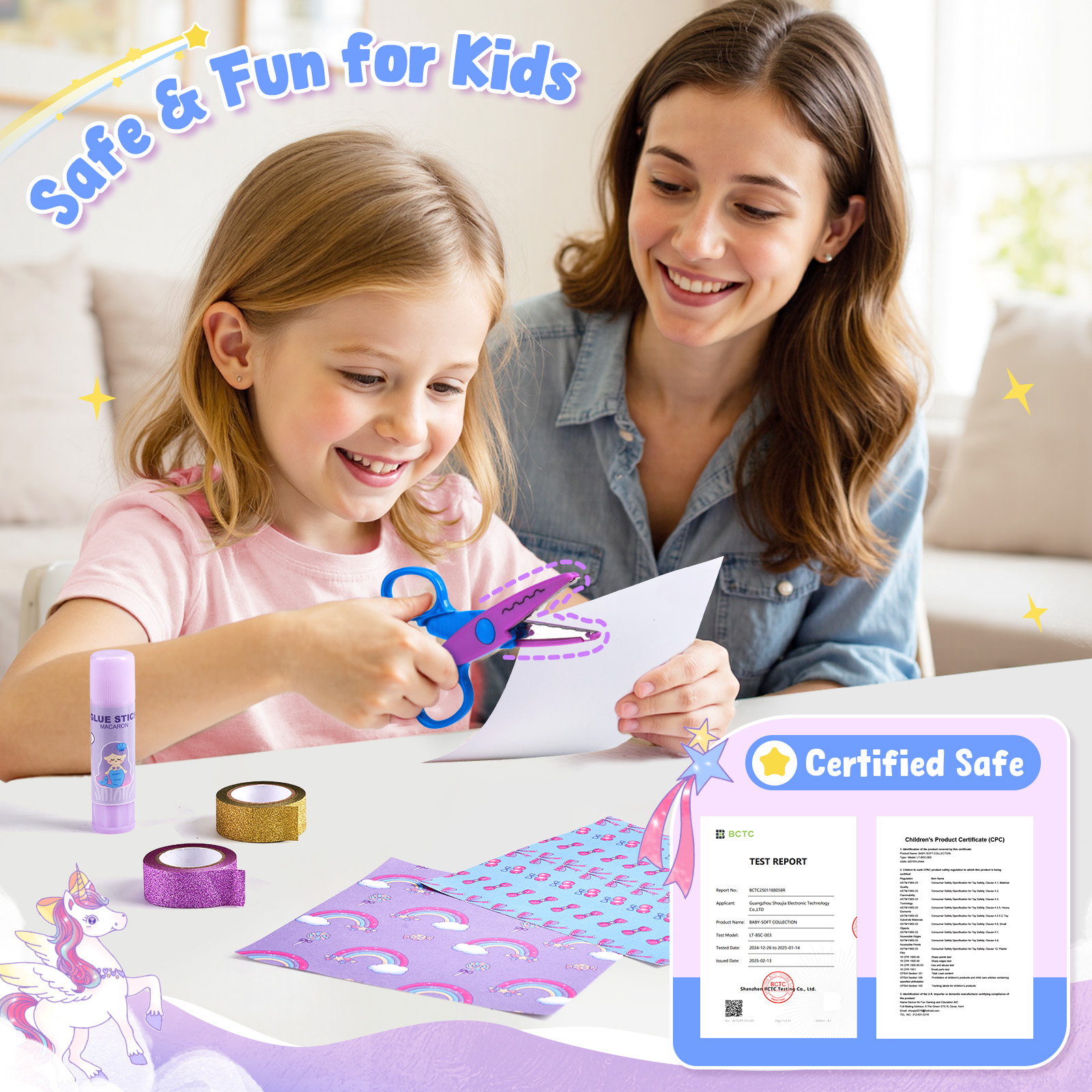 Joycat Toys 2027 New DIY Stationery Set for Kids Pink Cardboard Journal Scrapbook with Gift Box Stickers Art Paper for Children