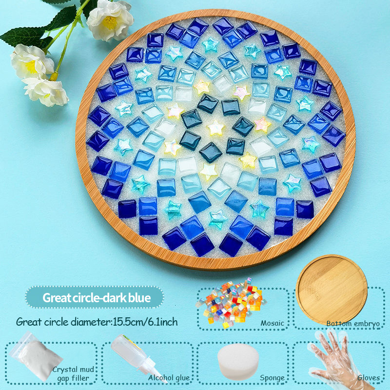DIY Material Kit for Mosaic Coaster, Mother's Day / Home Gift, for Parent-Child Activity in Kindergarten Adults Handmade