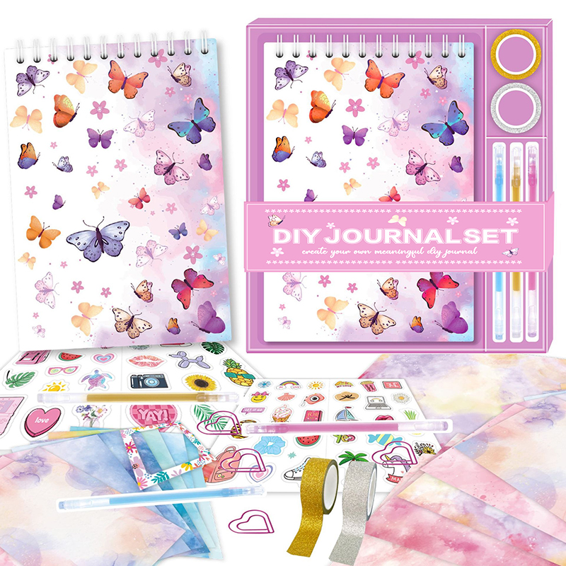Back to School DIY Journal Set Handbook Stationery Set Scrapbooking Stickers, Scrapbook, Birthday Gift for Kids Educational Toy