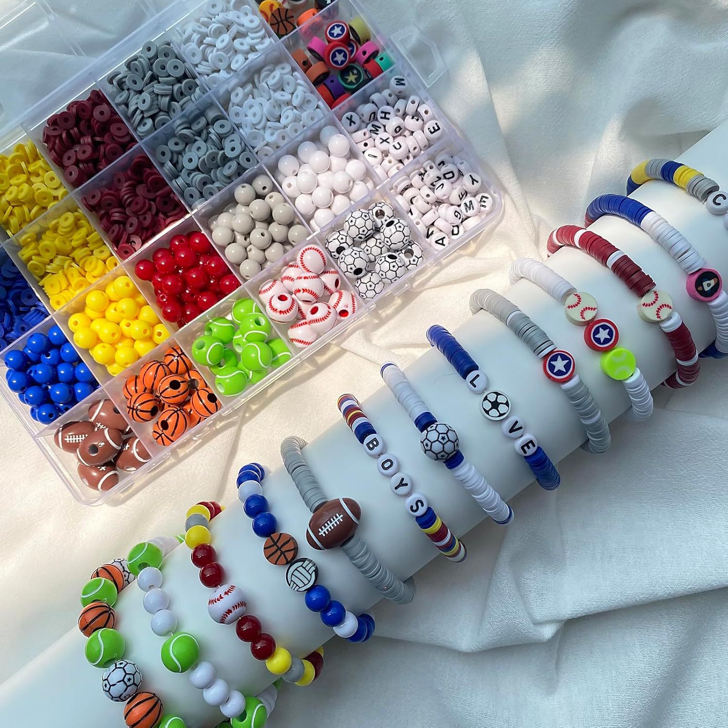 Cross-Border Multicolor DIY Friendship Bracelet Making Kit Wholesale Spot Availability Ball Bead Caps Jewelry Findings