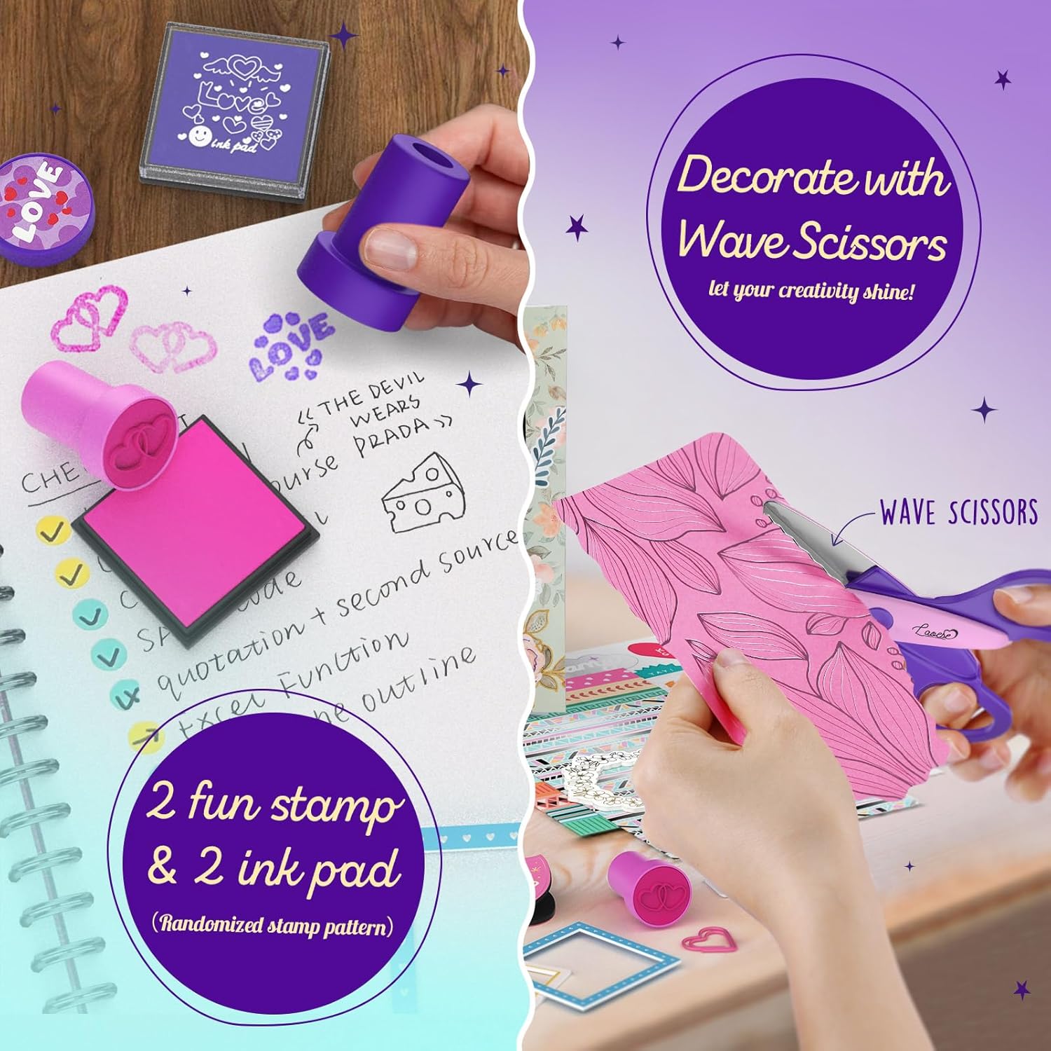 Arts &amp; Crafts for Teens Trendy Stuff - Scrapbook &amp; Diary Supplies Toys Set 2-Pack DIY Journal Kit for Girls