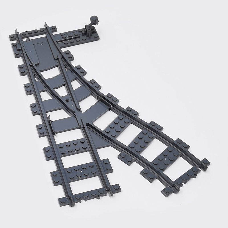 Creative DIY Building Kits Toy Train Railway Switch Track Plastic Building Blocks Accessory for Model Train Set