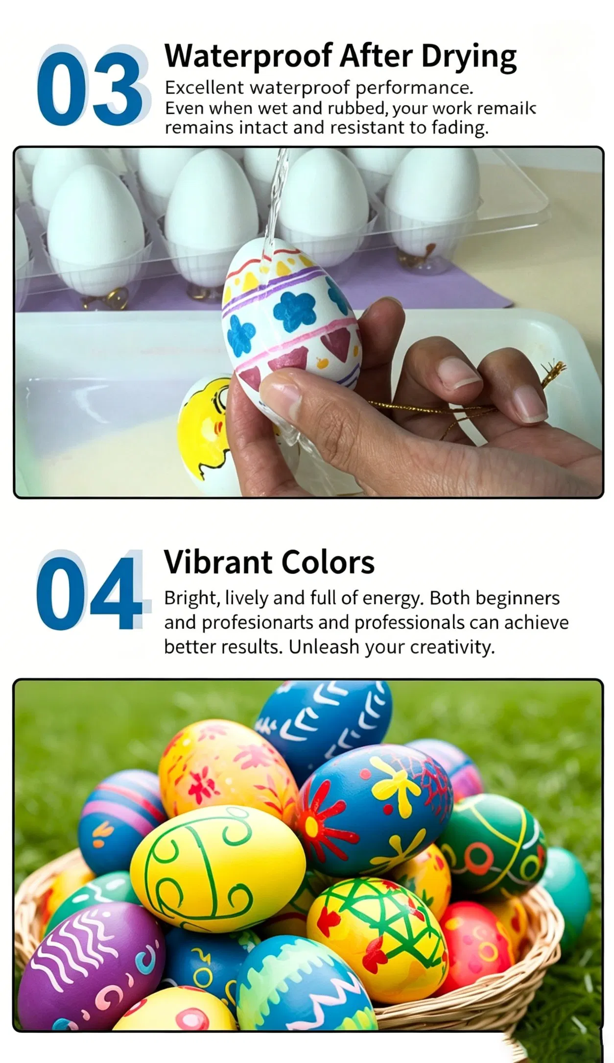 Customizable Best-Selling DIY Easter Egg Painting Kit with Water-Based Acrylic Markers