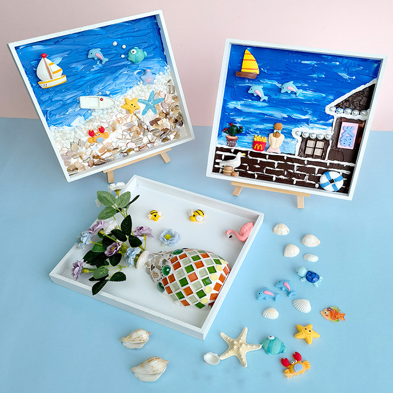 Cream Glue Mosaic Frame Craft Kit detail 2