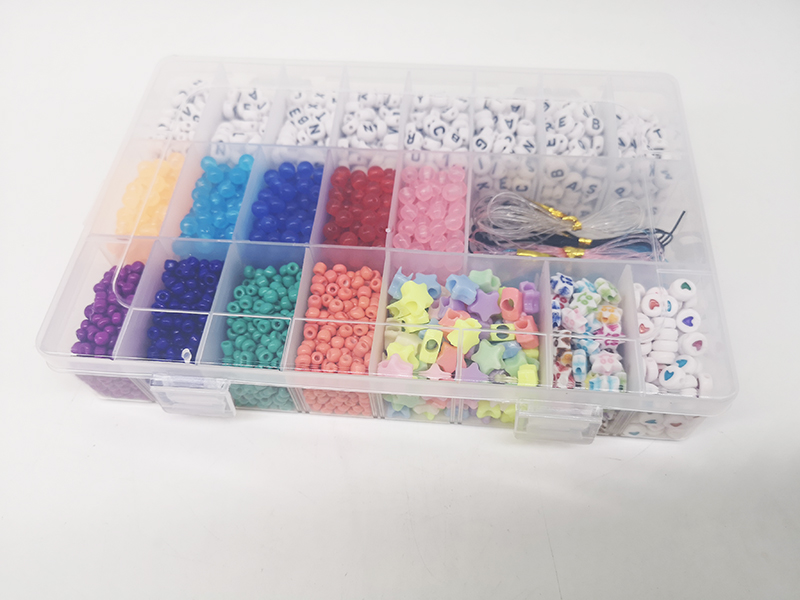 White Round Acrylic Letter Beads &amp; Glass Beads DIY Jewelry Making Kit for Kids Bracelets &amp; Necklaces