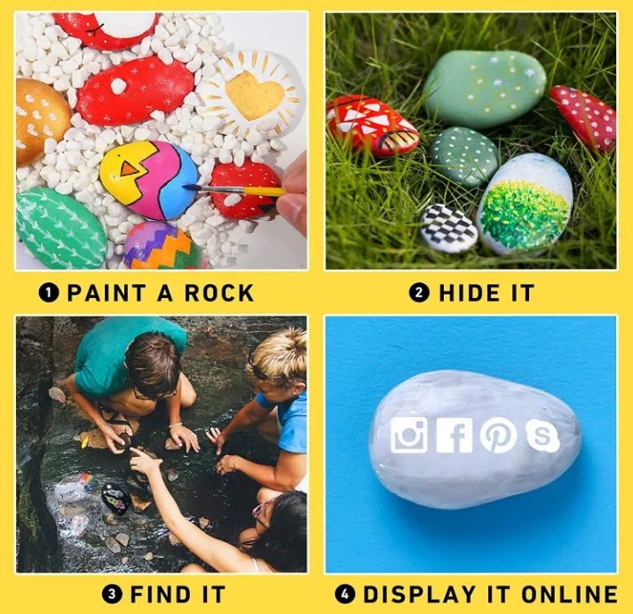 Marine Animal Graffiti Art Sets DIY Creative Stone Drawing Educational Toy Rock Painting Kit 7