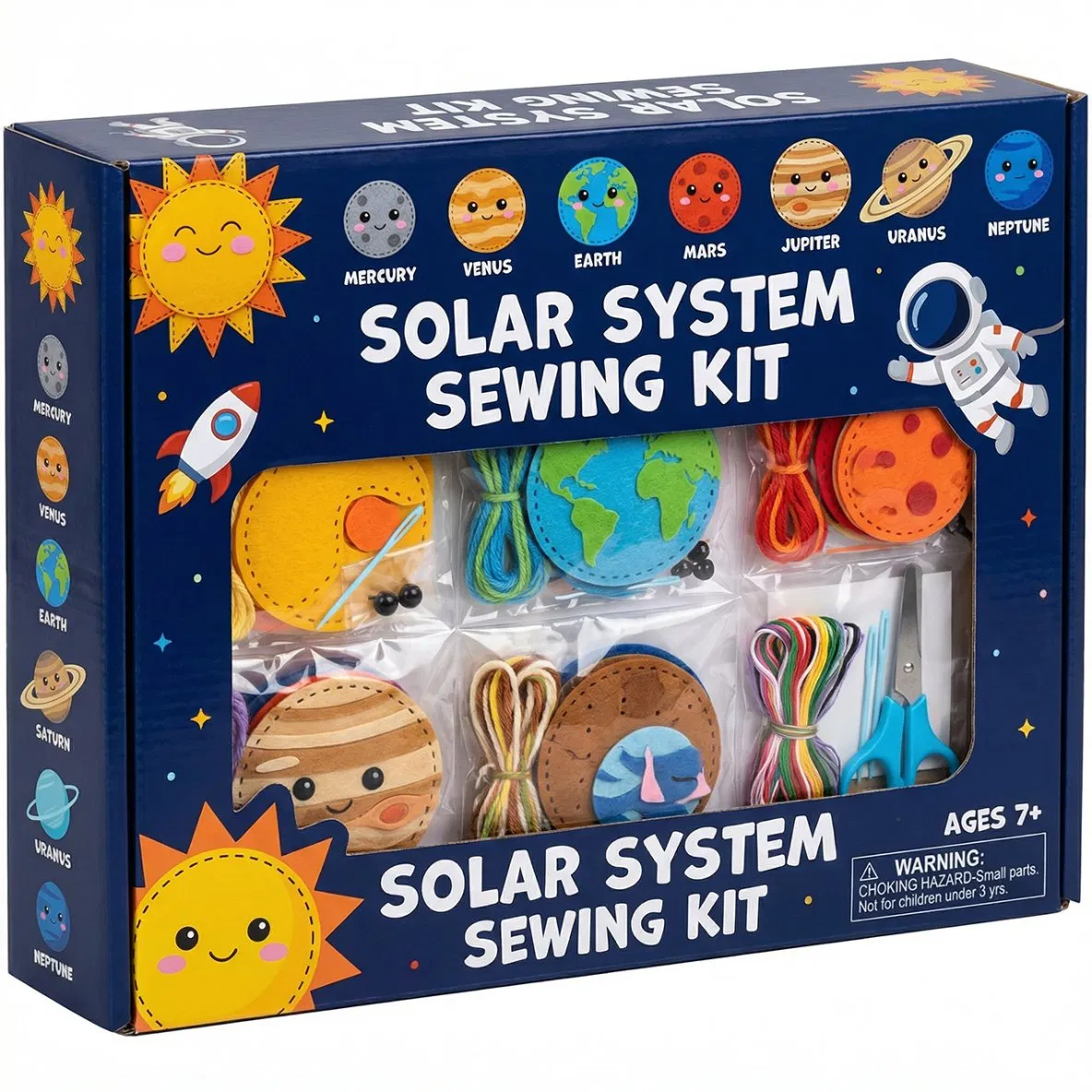 Kids DIY Solar System Sewing Kit Mini Portable Travel Craft Ages 7+