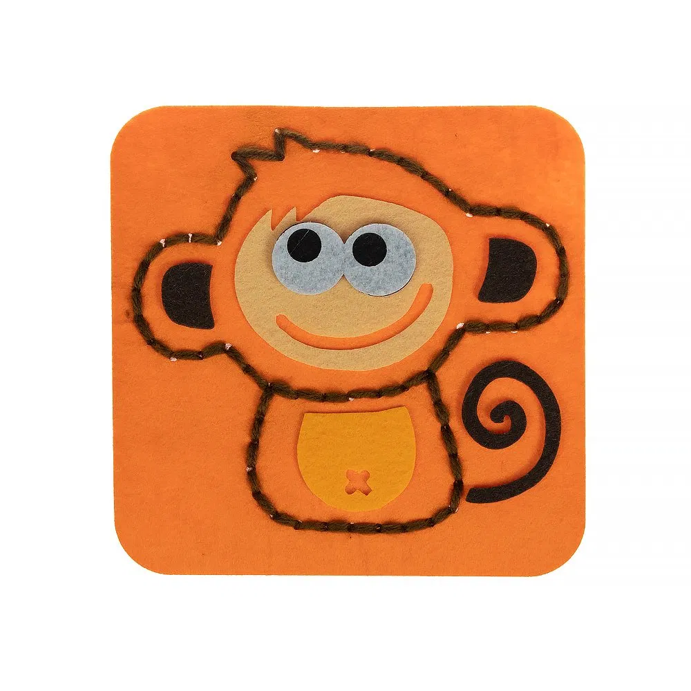 Preschool Montessori Embroidery Sewing Kit for Kids Craft Kit Gift for Girls Boys Ages 3 Above Plushy Animal DIY Material