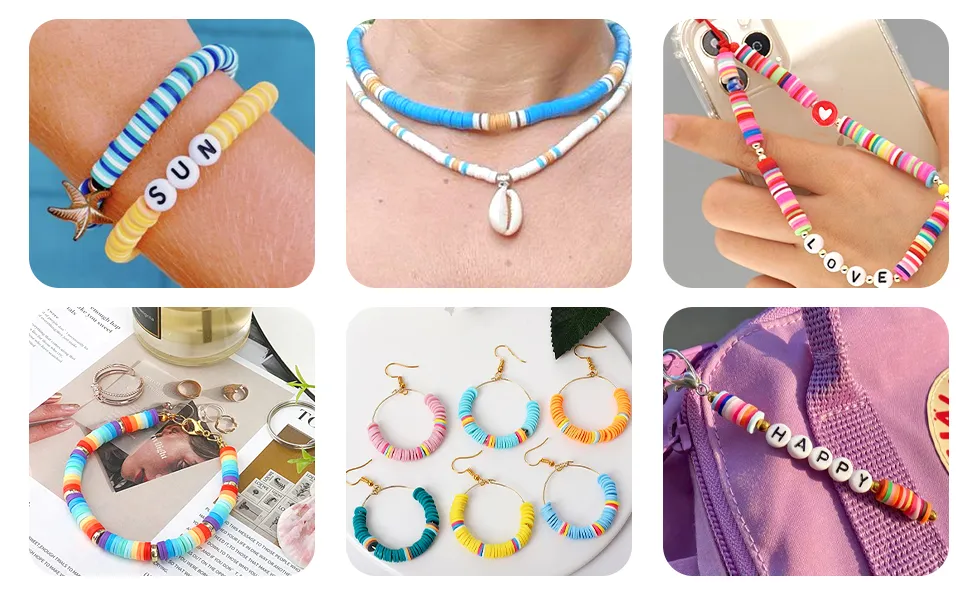 15000PCS 144 Colors Clay Beads Charm Bracelet Making Kit for Girls 8-12 Polymer Heishi Beads for Jewelry for Crafts Christmas Gifts