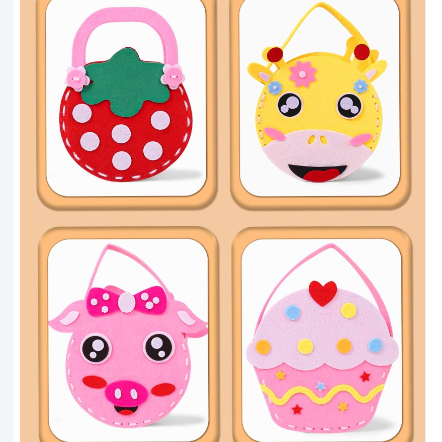 Sewing Bags Kit for Kids Felt Crafts for Kids Girls Sewing Kit Ages 6-8 Plus-DIY Kits for Kids