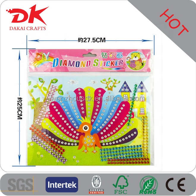 Custom Picture Kids Fish DIY Diamond Mosaic Round Sticker Stone Kits DIY Rhinestone Crystal Diamond Drawing Painting Kits