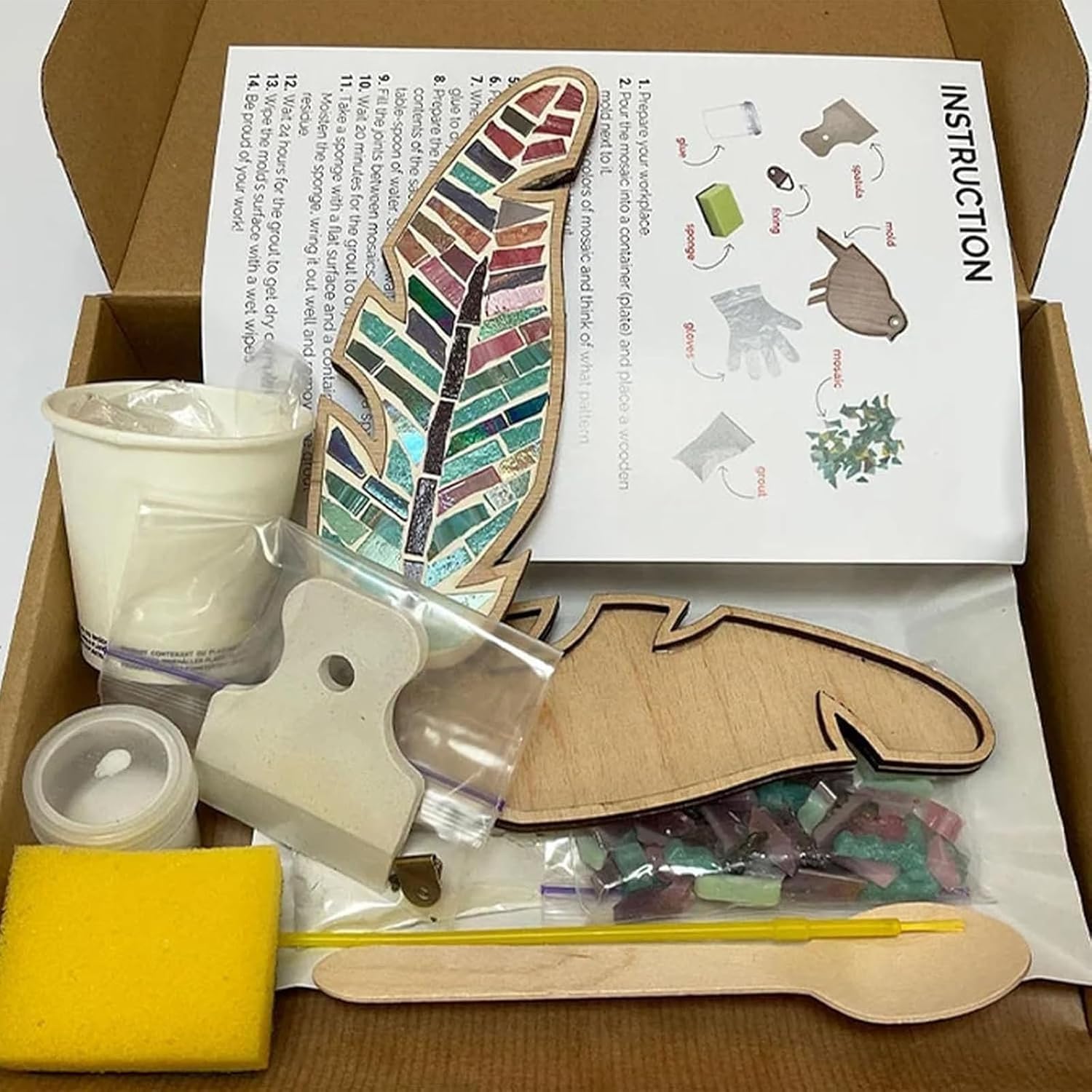Handmade Home Decor Gifts Craft Kit Puzzle Mosaic Art Craft Kits Creative Colourful DIY Mosaic Kit for Adults Kids Gift