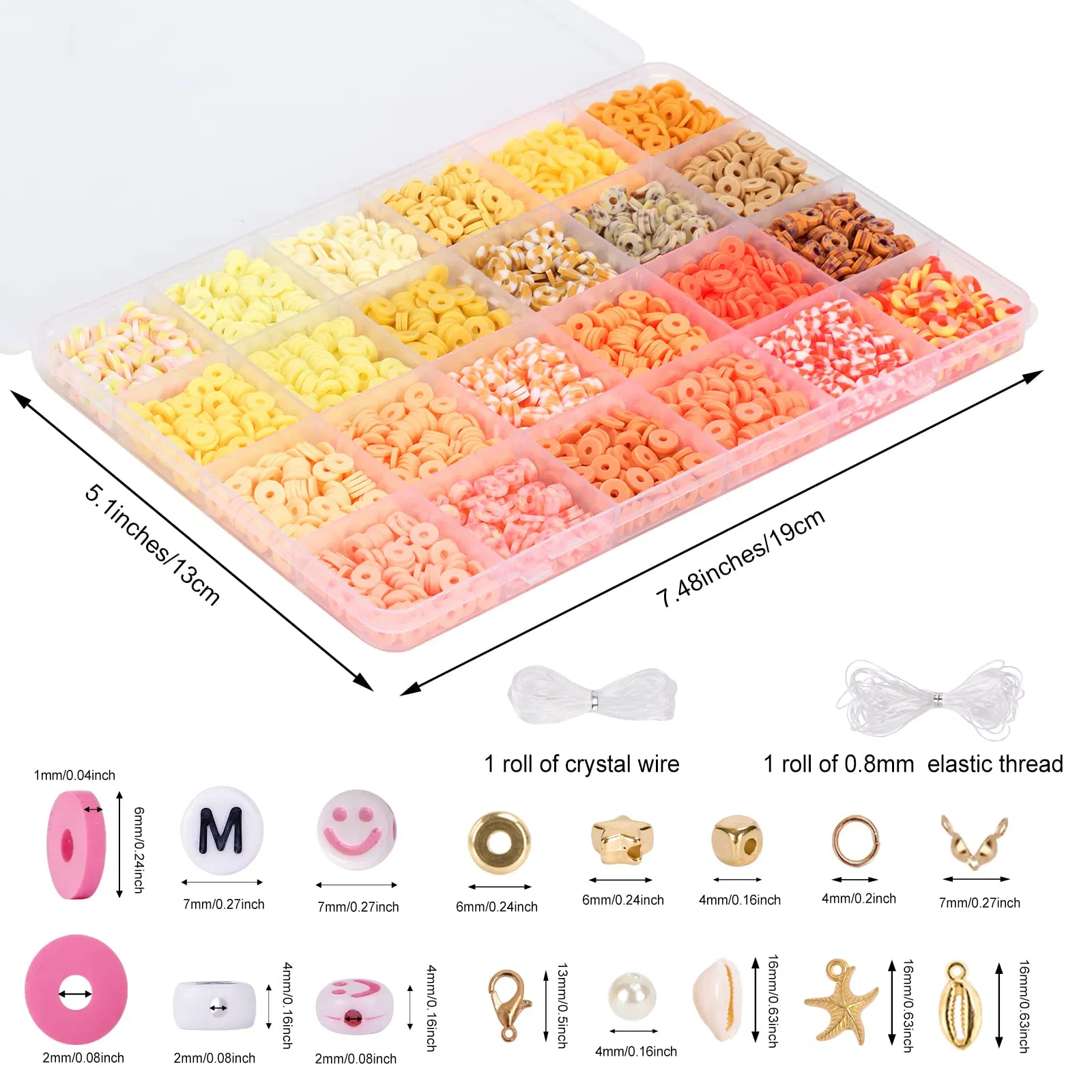 15000PCS 144 Colors Clay Beads Charm Bracelet Making Kit for Girls 8-12 Polymer Heishi Beads for Jewelry for Crafts Christmas Gifts