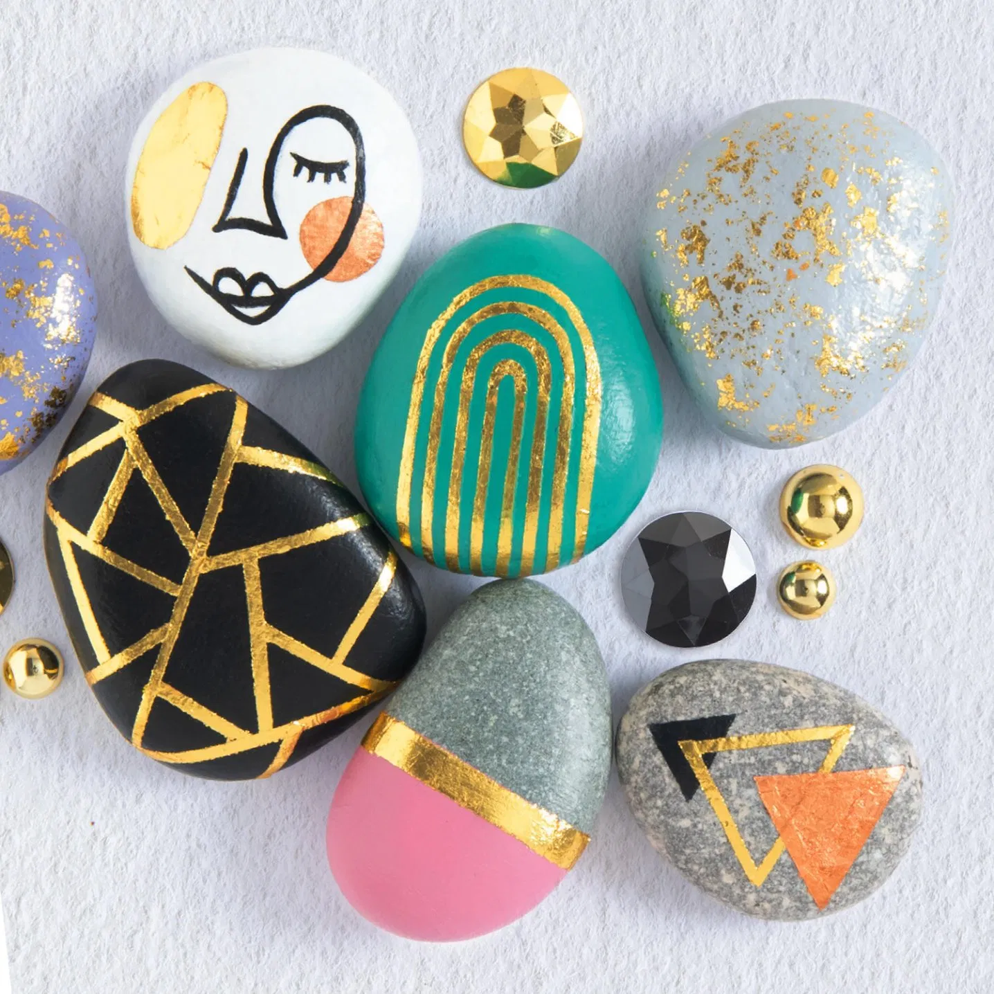 DIY Rock Painting Kit Nature Stone Foil Art and Craft Drawing Toy Kit