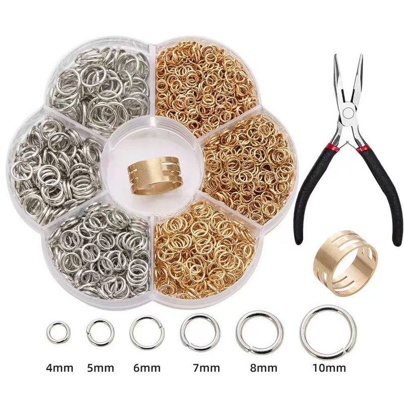1000pcs DIY Jewelry Making Kit Metal Jump Rings for Earrings Bracelets Necklaces