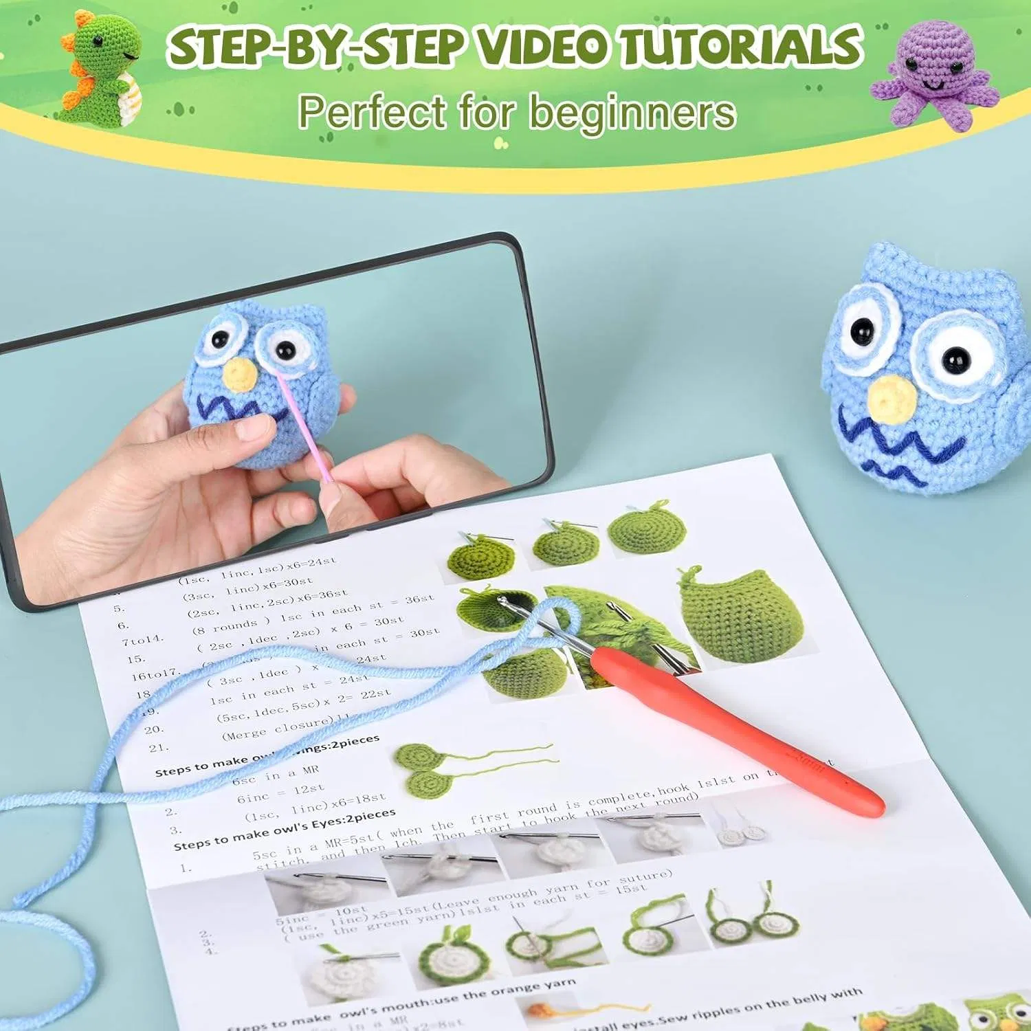 DIY Crochet Kit for Adults and Kids Animal-Themed DIY Sewing & Weaving Craft