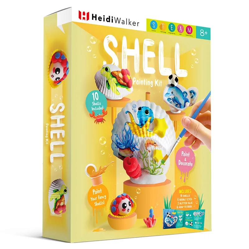 Custom DIY Creative Art Craft Activities Toys Kids Seashell Painting Kit