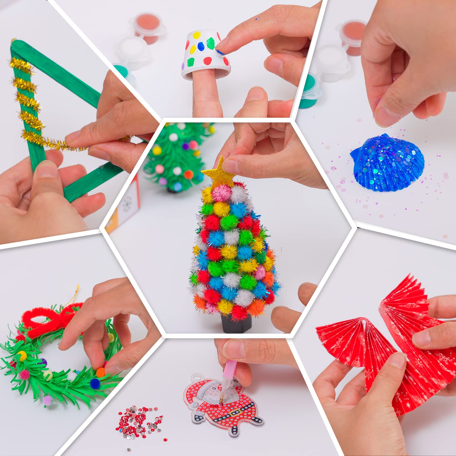 2025 Christmas Tree Decorations &amp; Ornament 24 DIY Holiday Toys Christmas DIY Craft Kits for Kids