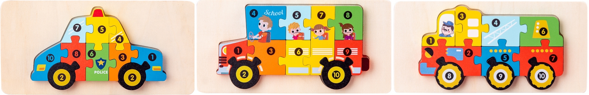 3D Vehicle Wooden Toy Grid 4