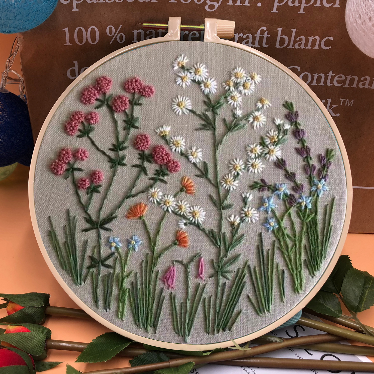 Hot Sale Hand Embroidery Stitch Kit Diy Handmade Decoration Creative Flower Embroidery Embroidery Kit for Beginners Cross Stitch
