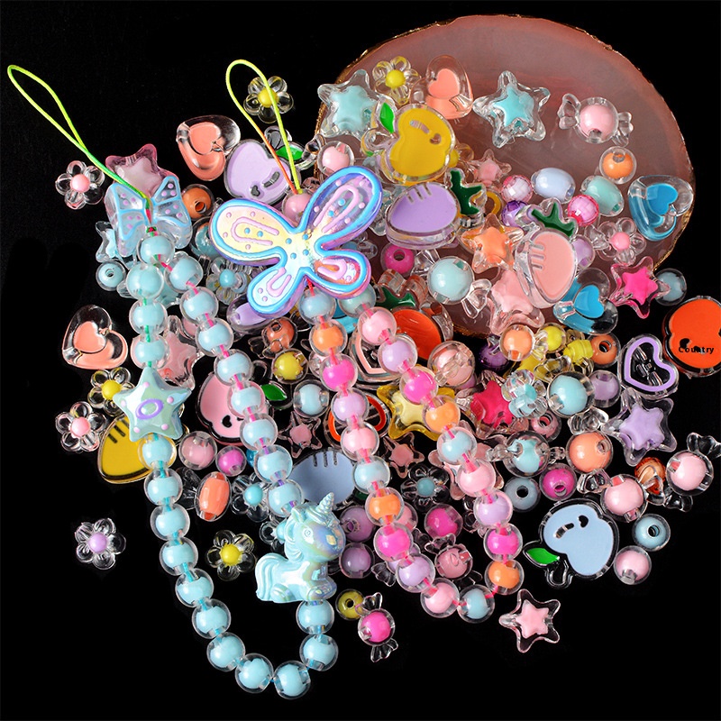 Wholesale DIY Kids Beaded Bracelet Kit Educational Toys with Acrylic Beads Jewelry Making Tools for Girls Boys Craft Gifts