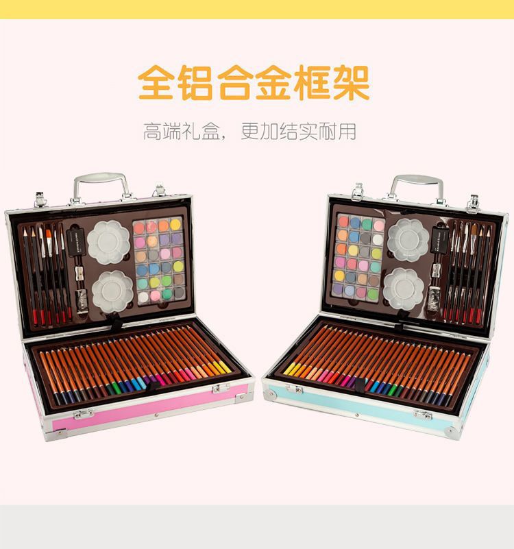 DIY Art Set Kids Art Supplies Wooden Case Kit Painting &amp; Drawing for Teens Boys Girls Gifts Toys