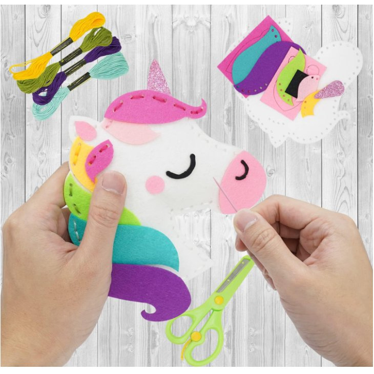 2025 New Style Cute Unicorn Sewing Kit Felt Sewing Toy Set for Kids Creative DIY Craft