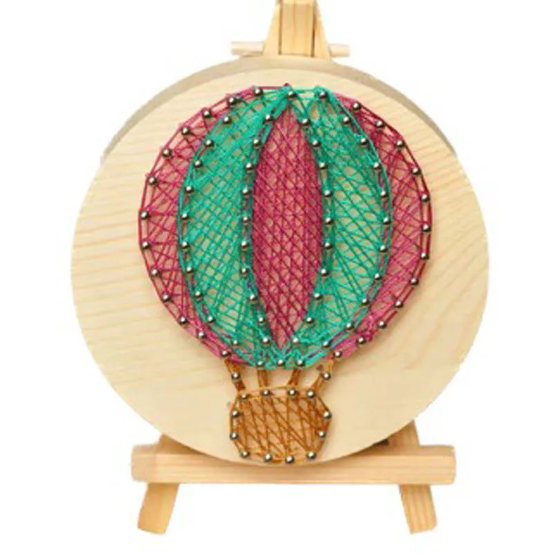 Handmade DIY Children's Sailboat String Art Painting Kit Nails Coiling Threads Sewing & Weaving Materials Creative Gift