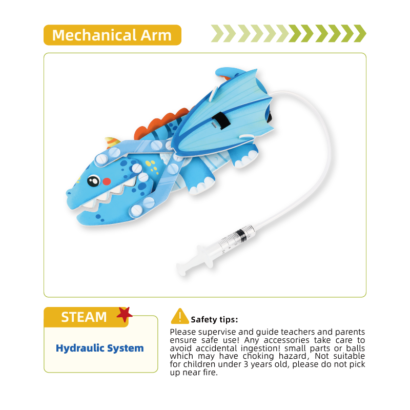 DIY STEM Kit School Learning Wooden Hydraulic Arm Manipulator Model Physical Science Experiment Kit for Kids Educational