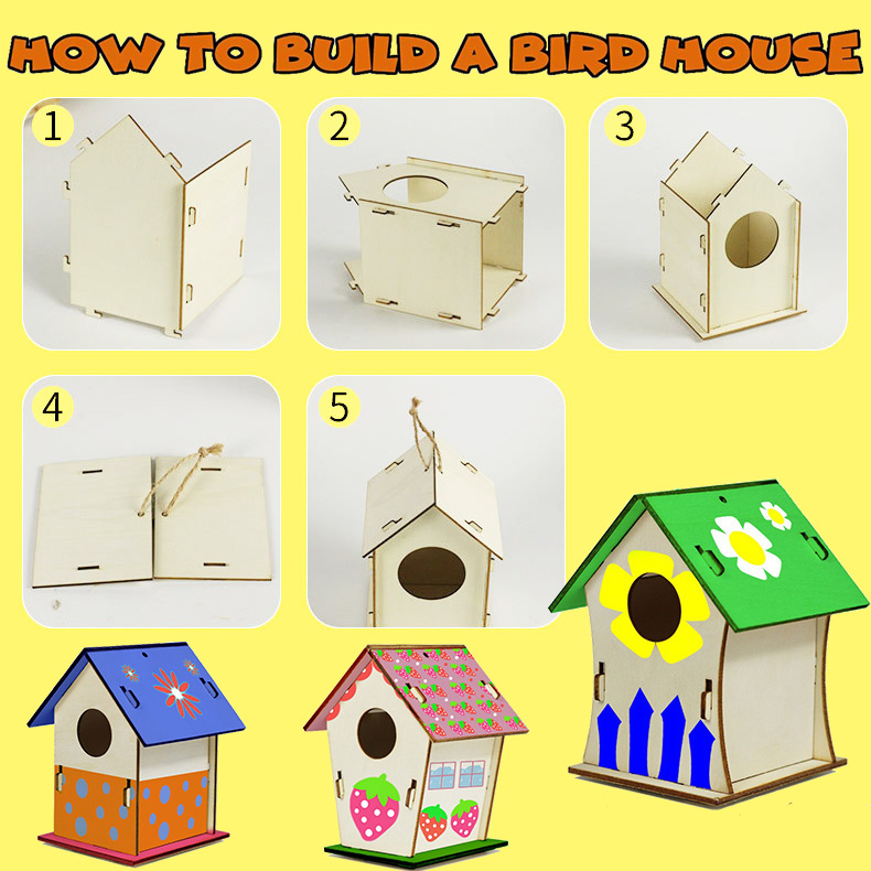 DIY Bird Feeder Kit DIY Wooden Arts Crafts DIY Bird House Kit Kids