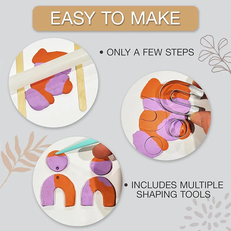 Wholesale DIY Polymer Clay Earring Making Kit Include Earring Hooks Make Your Own Clay Earring Making Kit