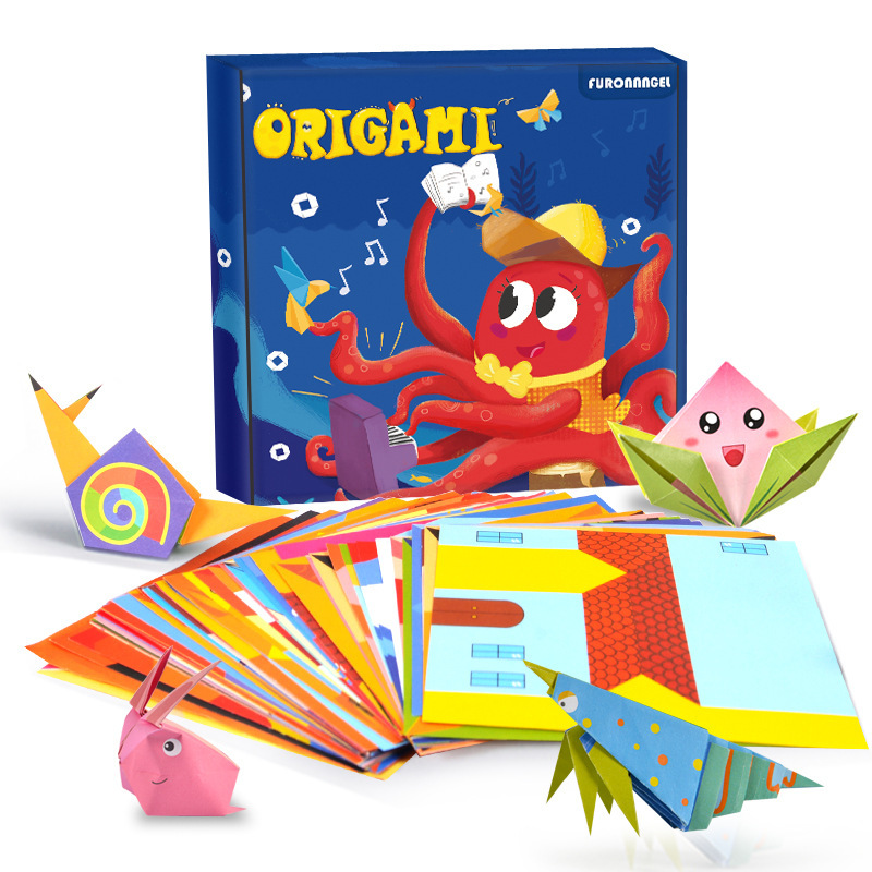 New School Paper Sheets Scrapbooking Kit Animal Origami DIY Paper Crafts Learning Educational Toy for Kids