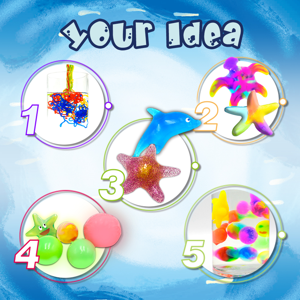 Magic Water Elf 5 Magic Gel and 4 Models Creative Activity Skill Aqua Fairy Science 3D Animal Beads Toys Experiment DIY Kit